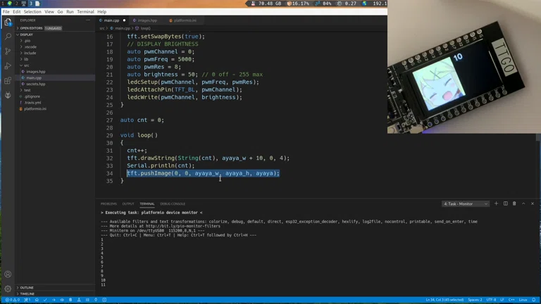 🖼️ ESP32 mit Farbdisplay (Mit Webcam Experiment)