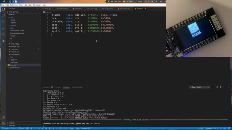 🖼️ ESP32 mit Farbdisplay (Mit Webcam Experiment)