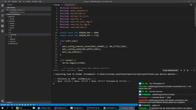 C-C++ AssemblerOMEGAmonkaSESP32 Wassersensor Wifi Lora