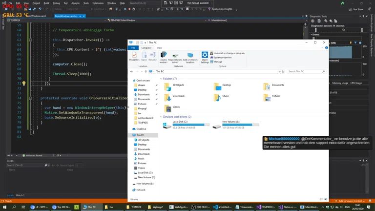 CPU / GPU Temperatur 🥵 .NET Core